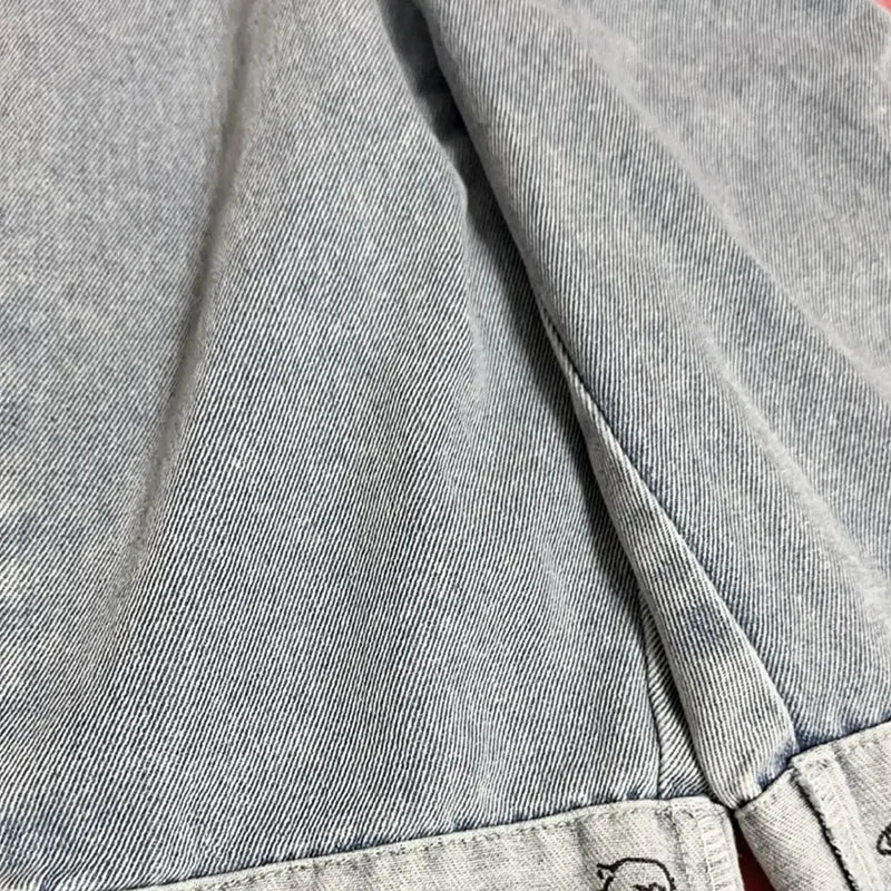 Spring Autumn Baby Boy Wide Jeans Korean Casual Cartoon Outwear Children Boy Denim Pants Loose Elastic Waist Kid Boys Trousers