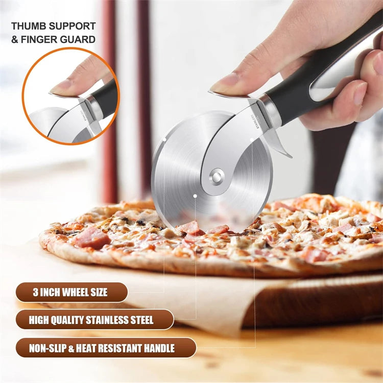 Premium Pizza Cutter Stainless Steel Pizza Cutter Wheel Super Sharp Pizza Slicer with Non-Slip Handle Kitchen Gadgets JT542