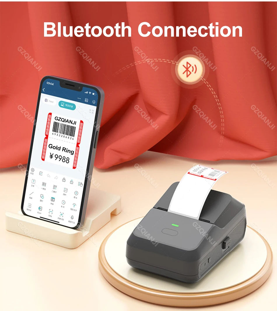 P2 Sticker Printer Thermal Labeling Machine Portable Label Maker Wireless Label Printer with Self-adhesive Paper Label Tape