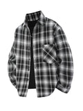 Spring and Autumn Men's Fashionable Plaid Shirt, Youth Outdoor Sports Casual Lapel Plaid Long-Sleeved Shirt That Can Be Worn Outside