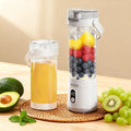 Portable Blender,2 IN 1 Electric Juicer Bottle for Fresh Juice,600ML BPA Free Traveling Juicer Cup and Lid with 12 Blades,Mini B