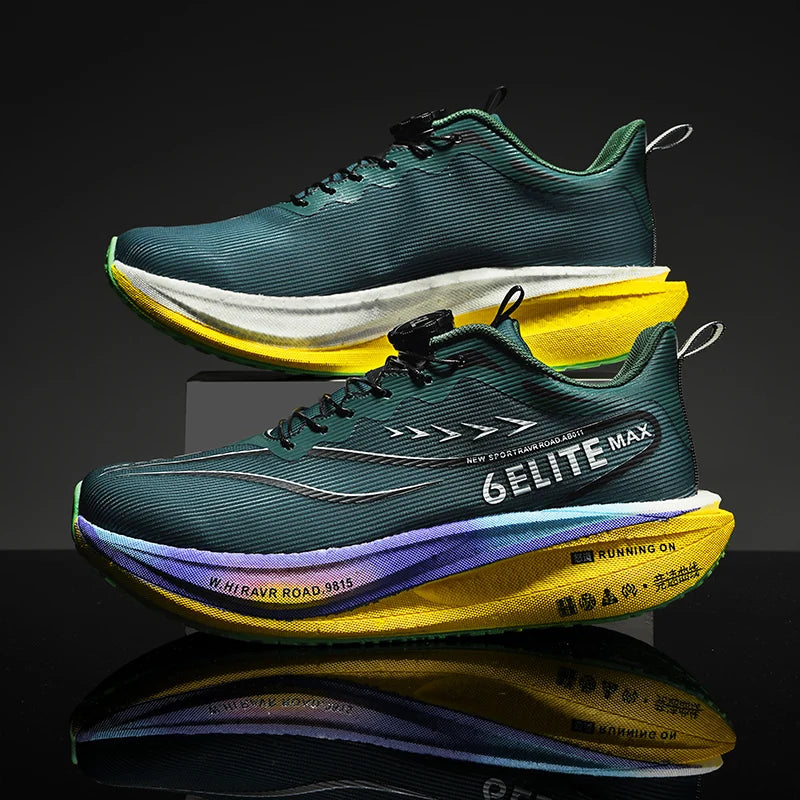 Men Running Shoes Carbon Board Speciality Marathon Sports Breathable Lightweight Women's Comfortable Athletic Nonskid Sneakers
