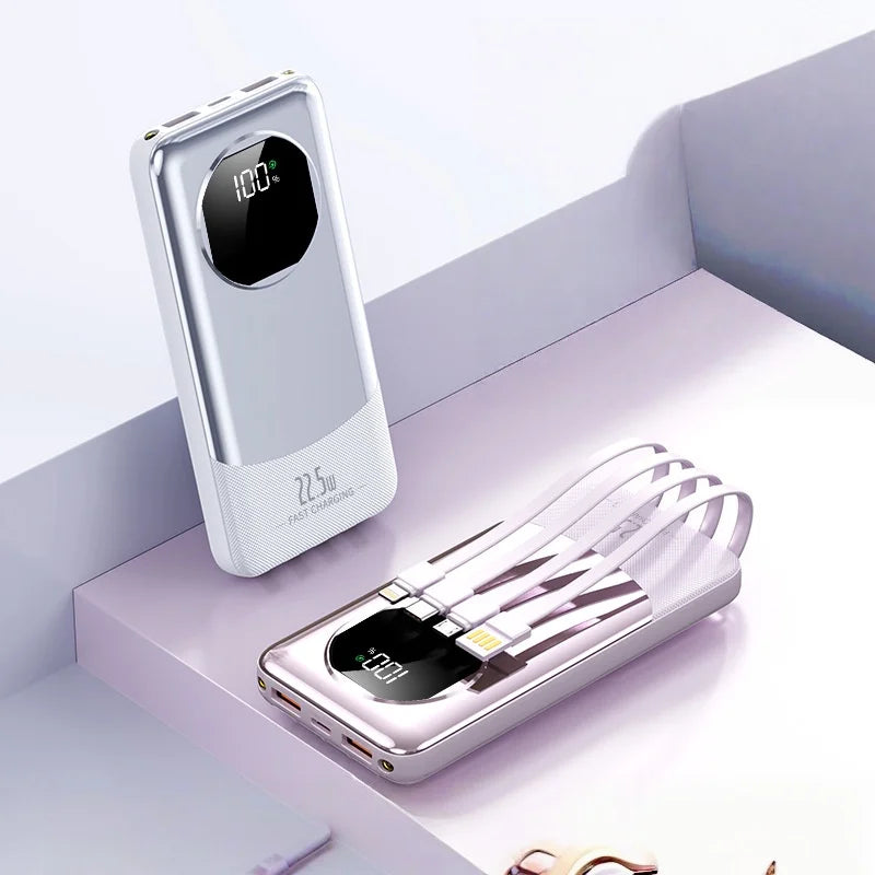 120W 20000mAh Super Fast Charging Power Bank Smart Digital Display with Built-in Four Cables and Type-C Fast Charging