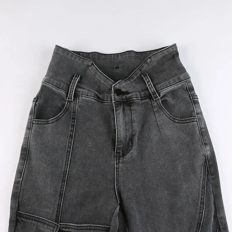 Denim Jeans Pants for Women Korean Trend High Waist Long Flare Leggings Skinny Fashion Women's Bell Bottom Jeans Split Vintage