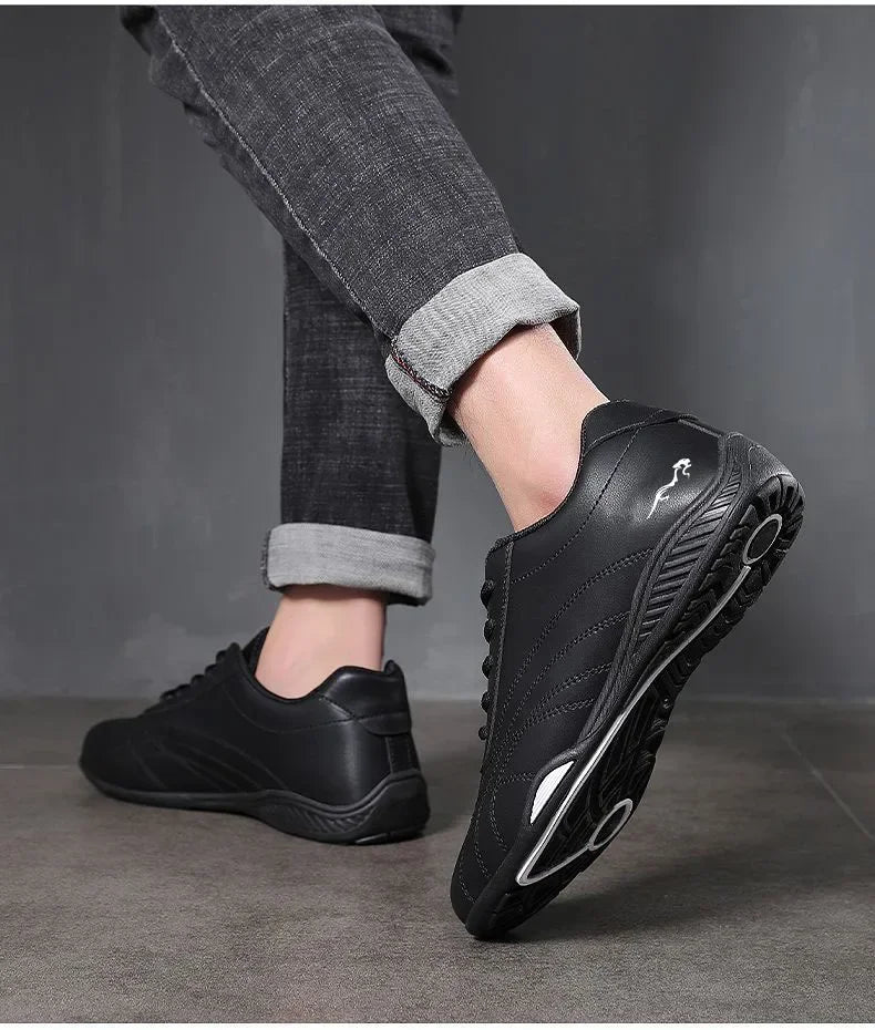 Men Leather Casual Shoes for Breathable Daily Walking Sneakers Lace-Up Driving Moccasin Non Slip Formal Shoes Zapatillas Hombre