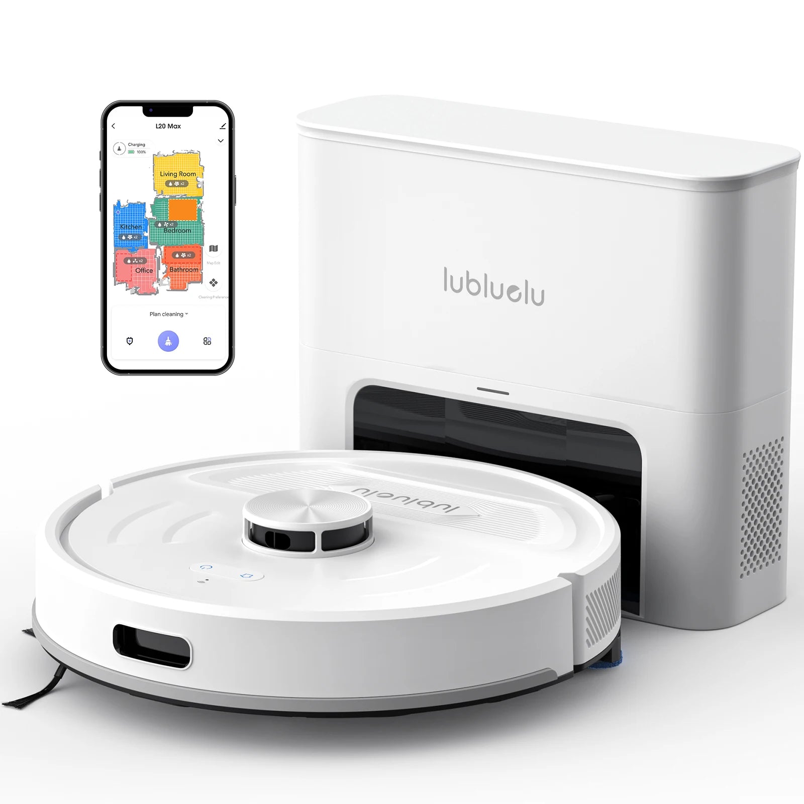 Lubluelu L20Max Self-Emptying 3-in-1 Robot Vacuum Mop - 6000Pa Suction LiDAR Navigation Large Dust Bag Hands-Free 120min Runtime