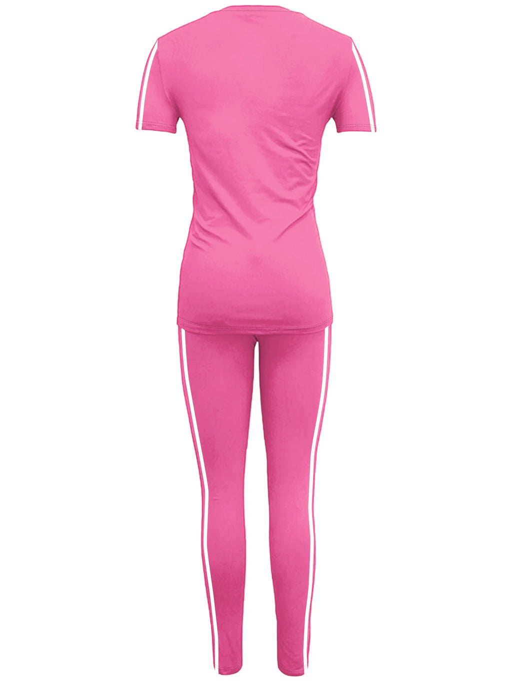 Women's Side-Striped Summer Sportswear Set Short Sleeve Long Pants Breathable Base Layer Clothing Colorful Casual Outfit