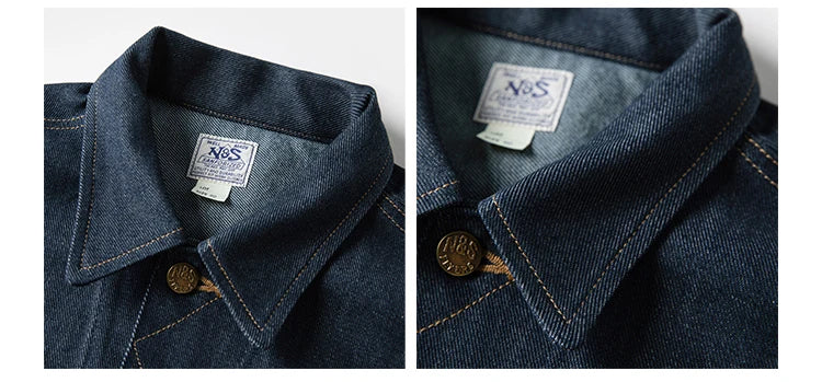 NON STOCK FLYERS Primary Color Left Oblique Anti-shrink Denim 101J Short Denim Jacket Retro Knight Jacket