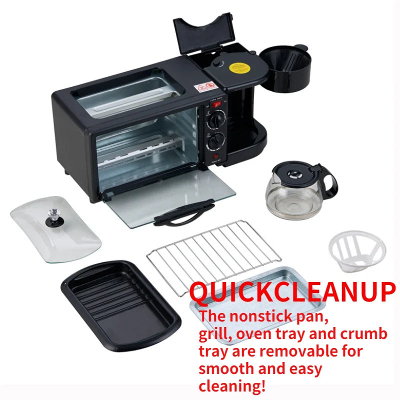 Factory direct sales Spot 3 in 1 Breakfast Station Oven Coffee Machine Household Multifunctional 3 in 1 Breakfast Machine
