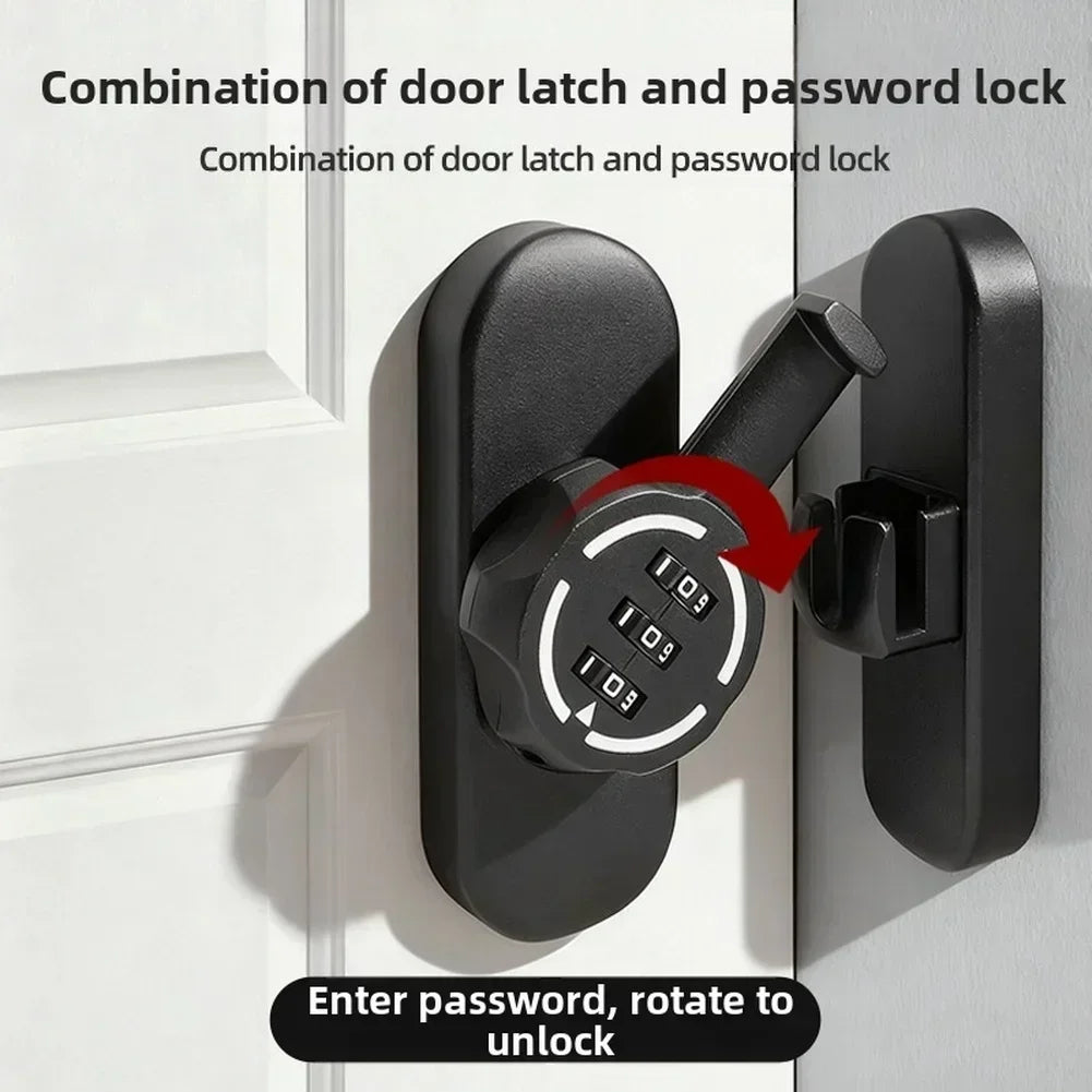 Password Door Latch 90/180 Degree Barn Sliding Bathroom Lock Digit Security Password Keyless Drawer Cam Lock For Drawers Cabinet