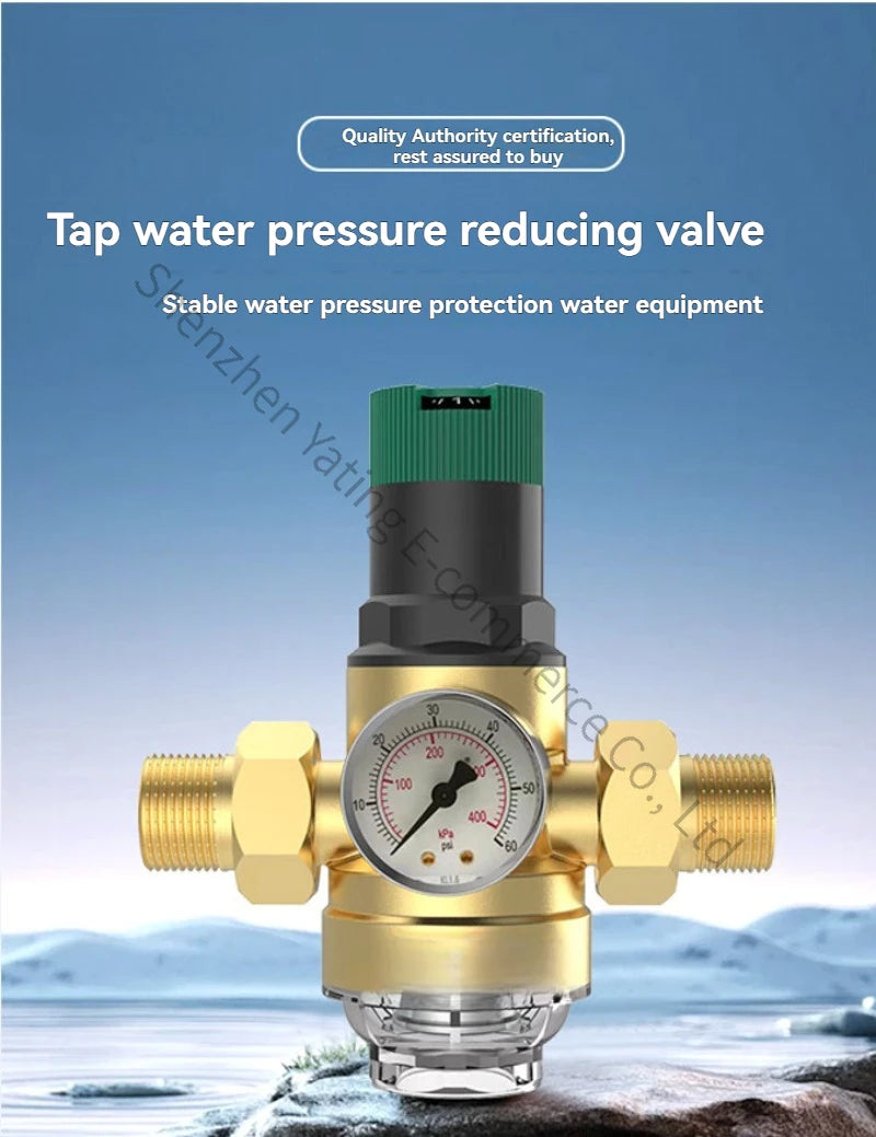 2026　DN15 Pressure Reducing Valve Brass Double Union Pipe Factory Water Pressure Reducing Pressure Stabilizing