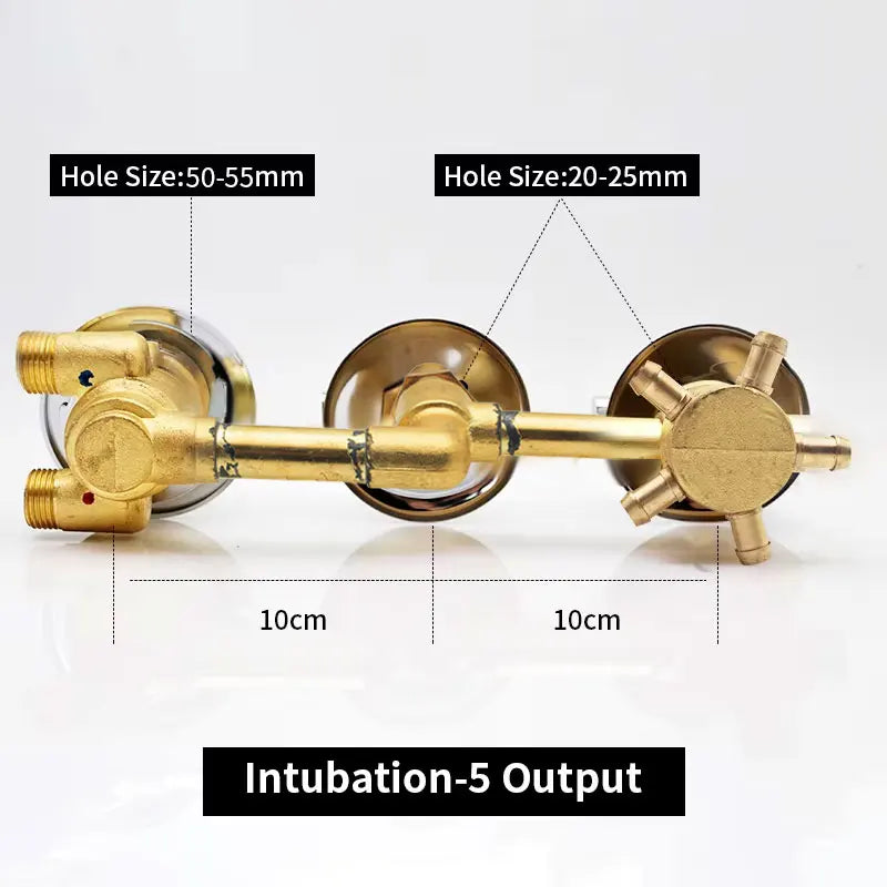 New Triple Handle Thermostatic Brass Shower Faucet Shower Room Auto Thermostatic Control Valve Mixer Tap  2/3/4/5 Way Diverter