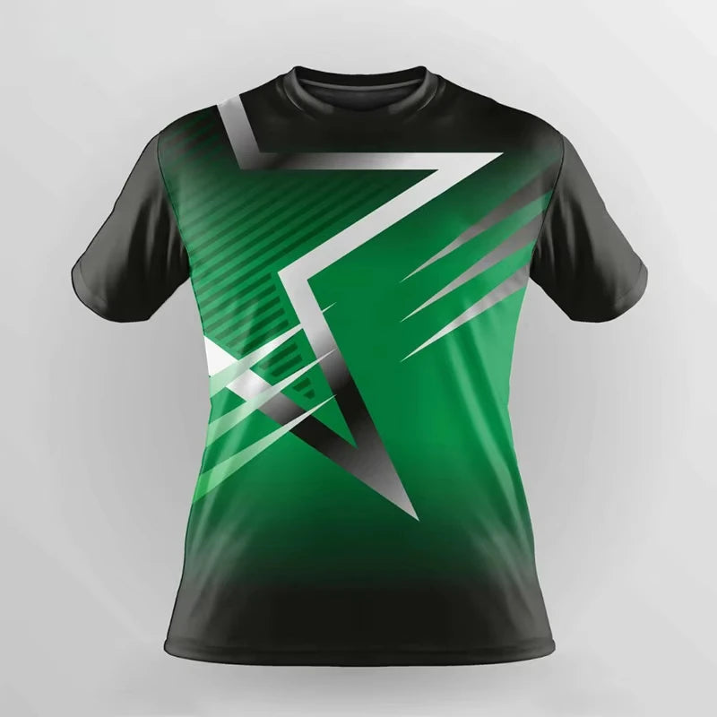 Simple Fashion Quick Dry Sports T Shirts Summer Casual Short Sleeve 3D Printed T-shirts Loose Breathable Running Badminton Tees