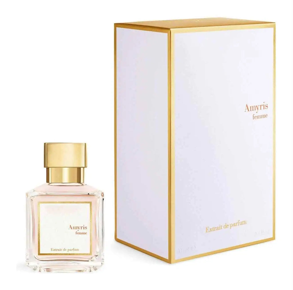 Amyris Femme Women’s Perfume 70Ml,Layered Woody Floral Fragrance,Lemon Blossom, Pear Accord、Amyris Oil, Musk, Amber Accord，Square Clear Glass Bottle With Gilded Cap, White And Gold Gift Box，As Premium Gift