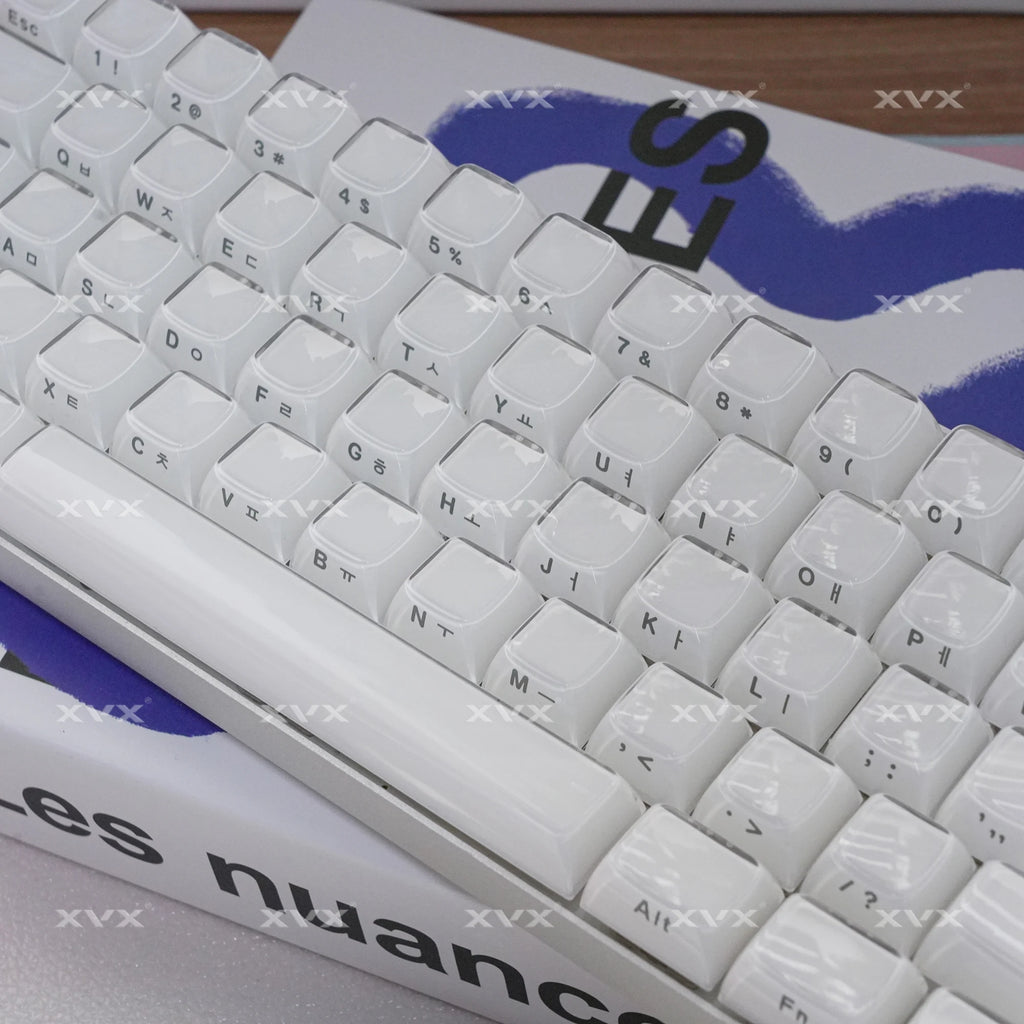 XVX Jelly Crystal Keycaps Side Print Pink/Blue 113keys Double Shote DIY Mechanical Keyboard OEM Profile Translucent Keycaps