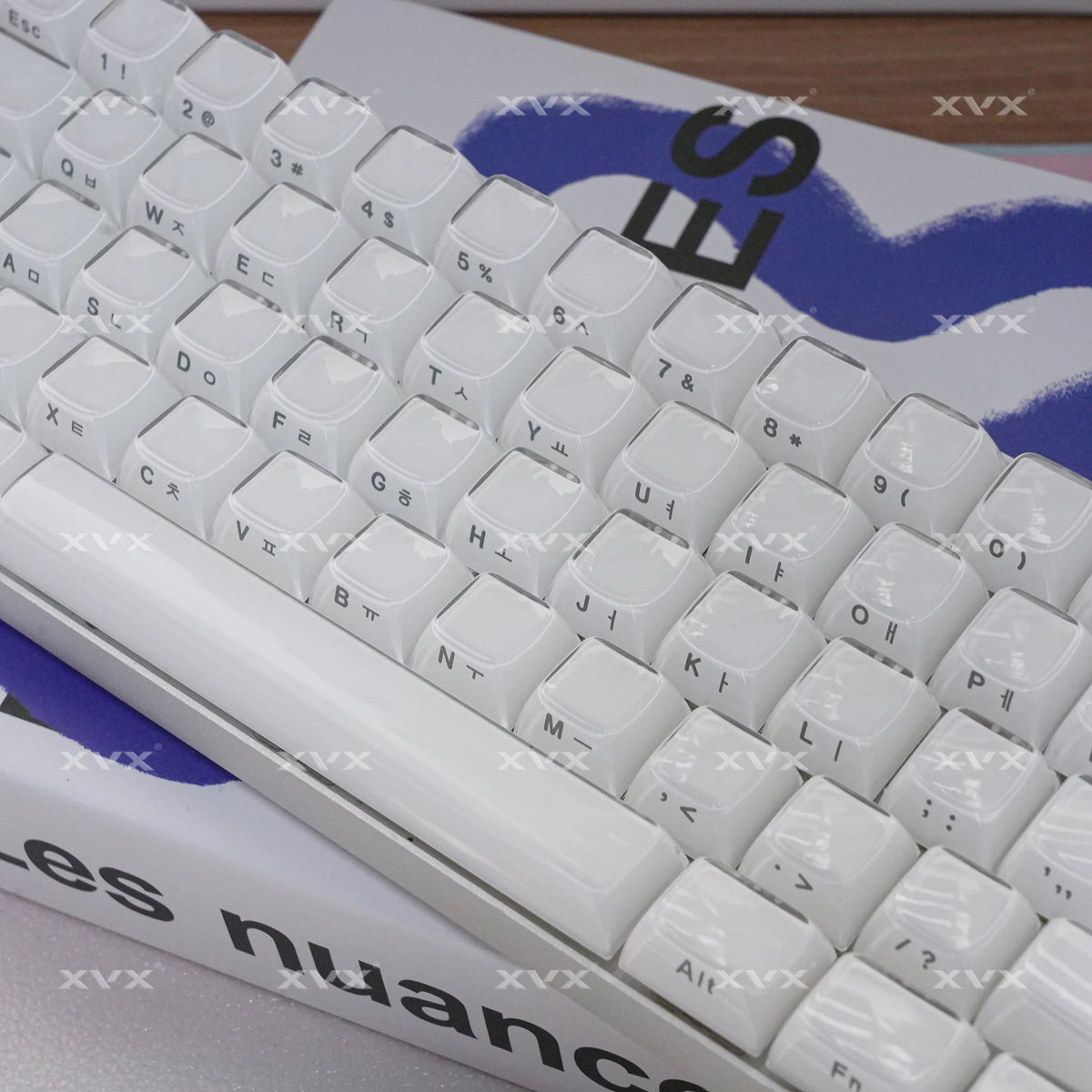 XVX Jelly Crystal Keycaps Side Print Pink/Blue 113keys Double Shote DIY Mechanical Keyboard OEM Profile Translucent Keycaps