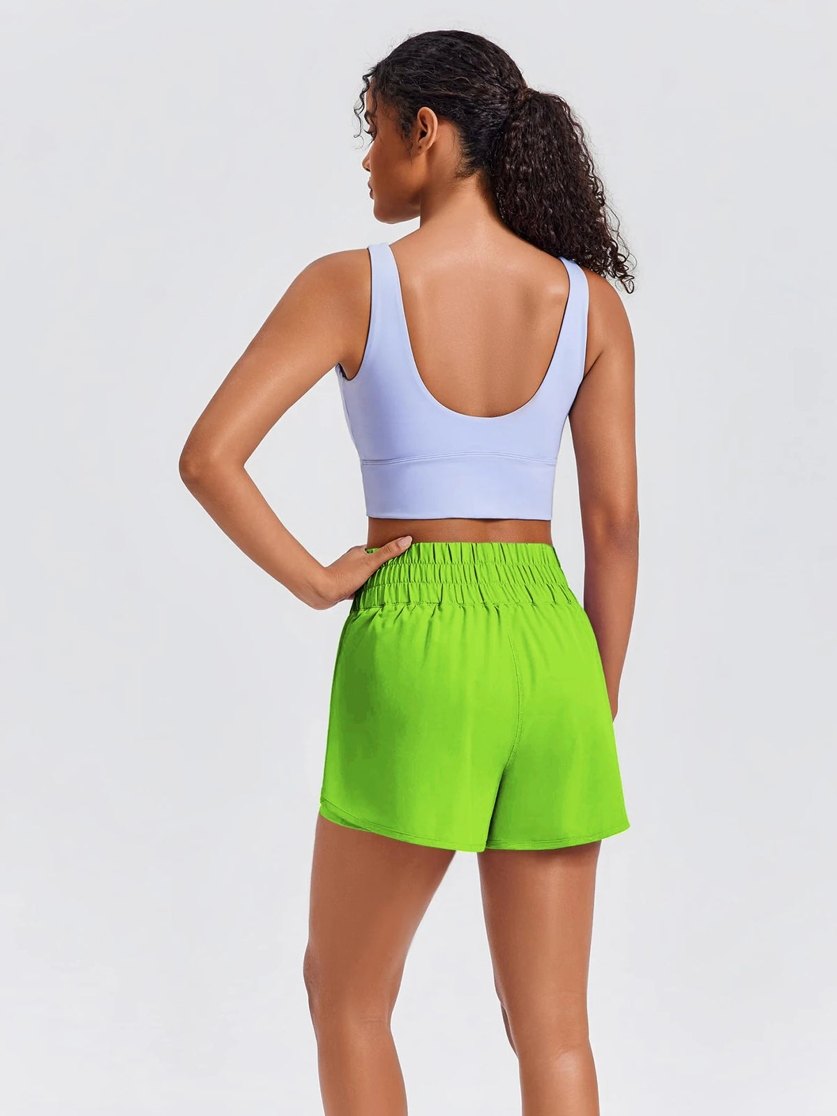 Women's High-Waisted Yoga and Running Fake Two-Piece Shorts with Anti-Exposure Design, Slimming Effect for Gym Use