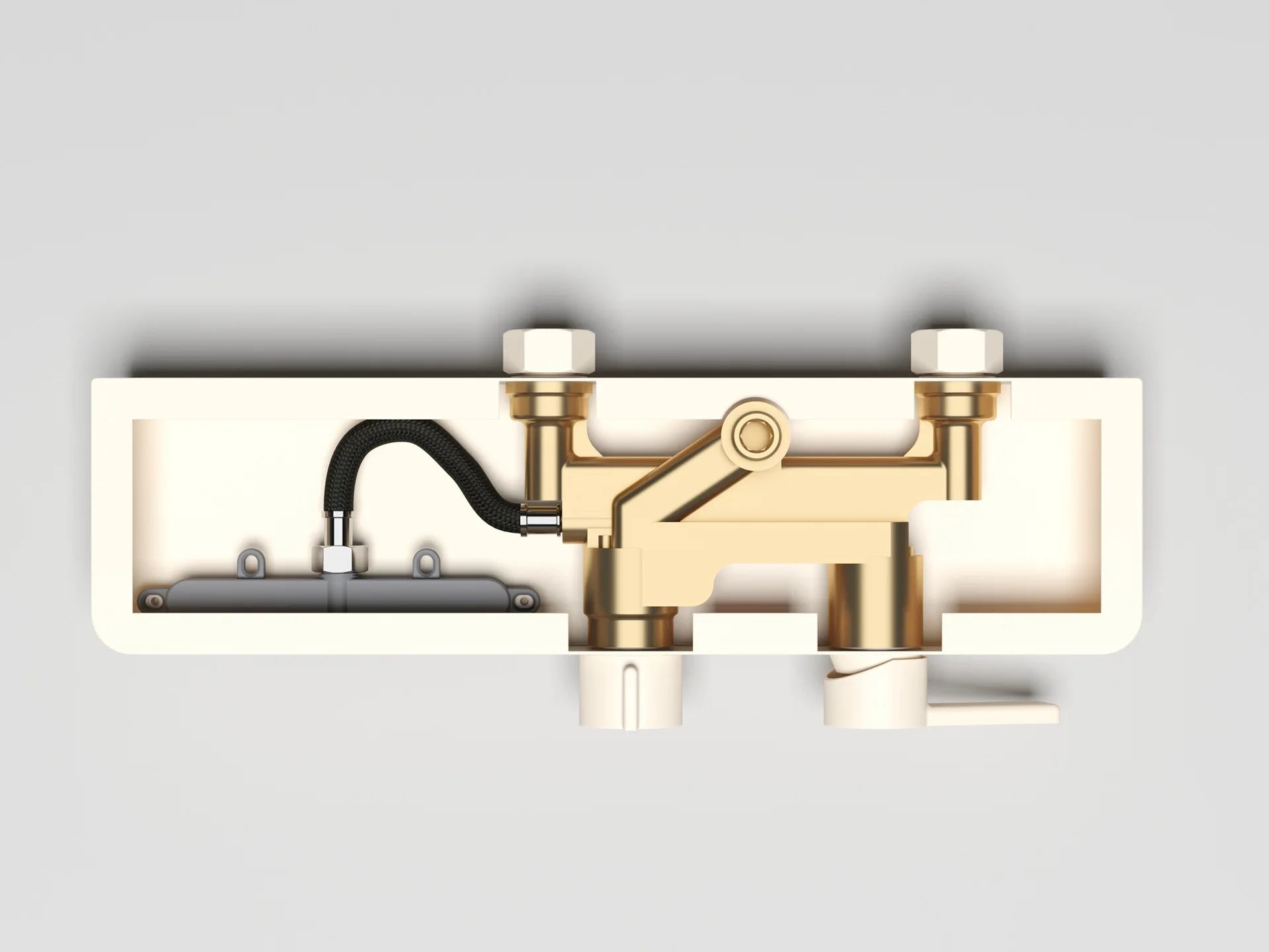 KEMAIDI Rose Gold Bathroom Shower Set Rainfall Hot And Cold Control Multifunctional Bath Shower Faucet System W/ Hand Shower