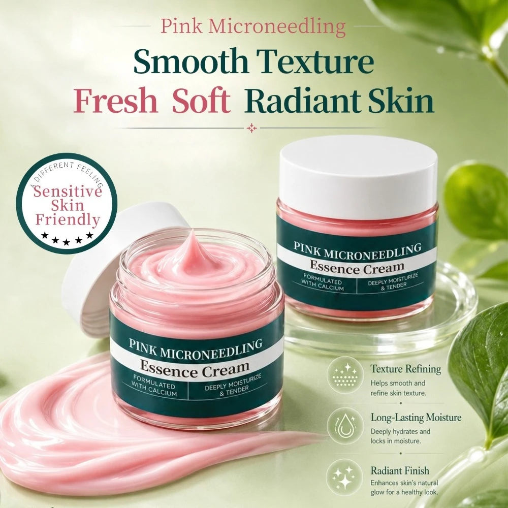 Pink Texture Facial Care Cream Gentle Hydrate And Soothe Skin Suitable For Sensitive Face Daily Basic Facial Nourishing Care.