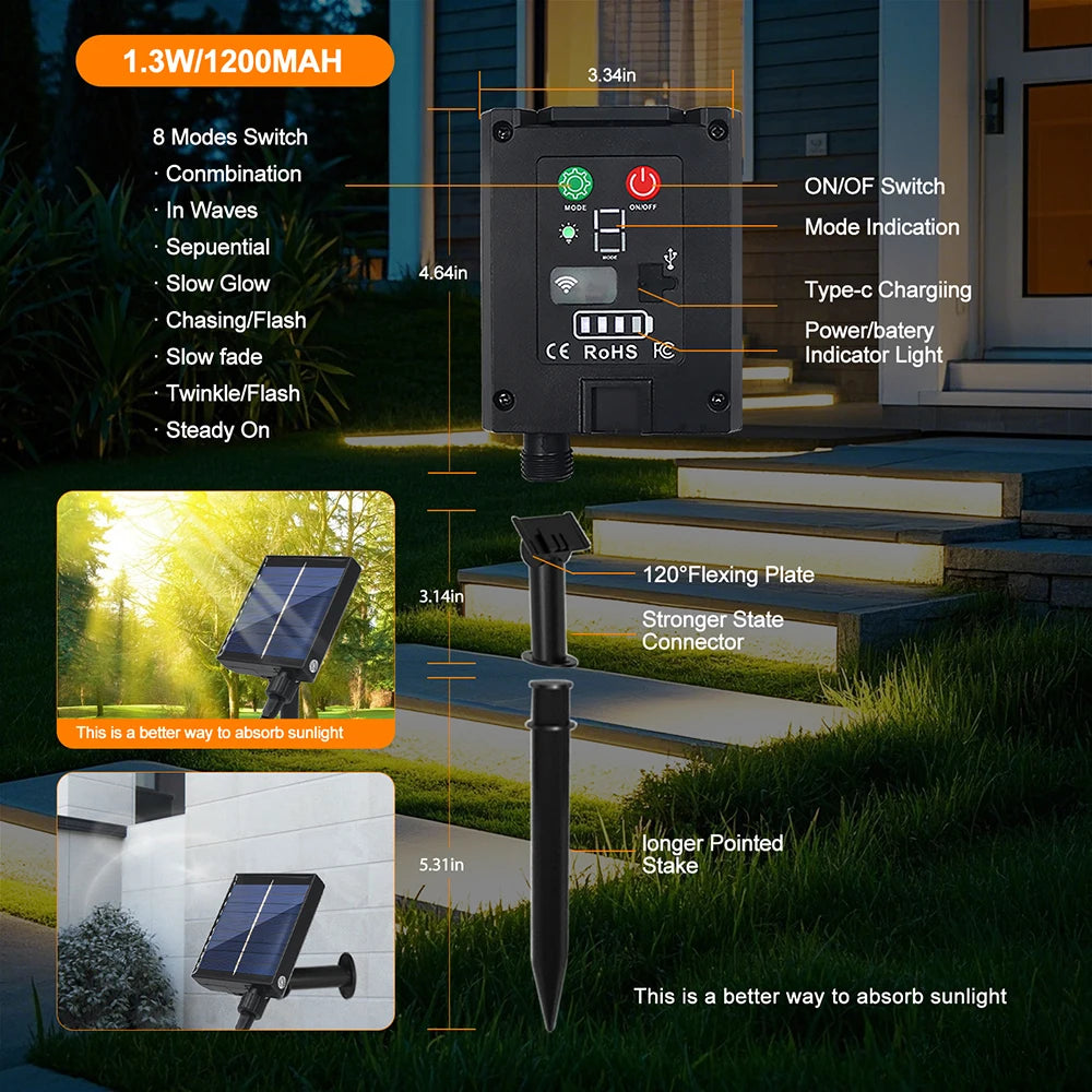 5M 10M Solar LED Neon Light Strip 24V Waterproof 8 Modes 320LEDs/m Flexible Lamp IP68 Party Garden Outdoor Decor 0.5m 1m 2m 3m