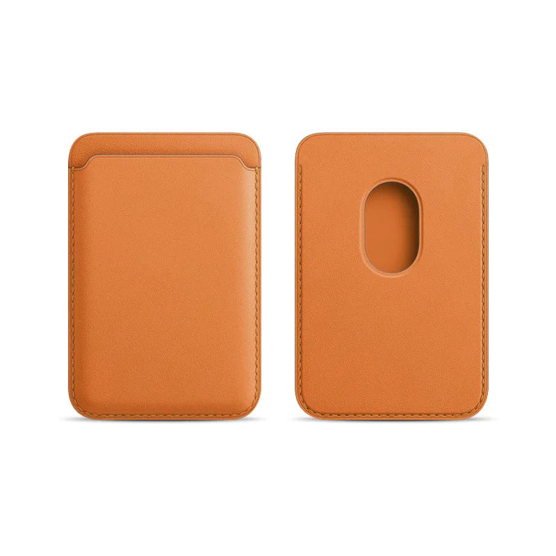 Magnetic Card Holder Leather PU Card Sleeve ID Card Holder Mobile Phone Back Sticker Bag For Magsafe iPhone 17 Card Holder Cover