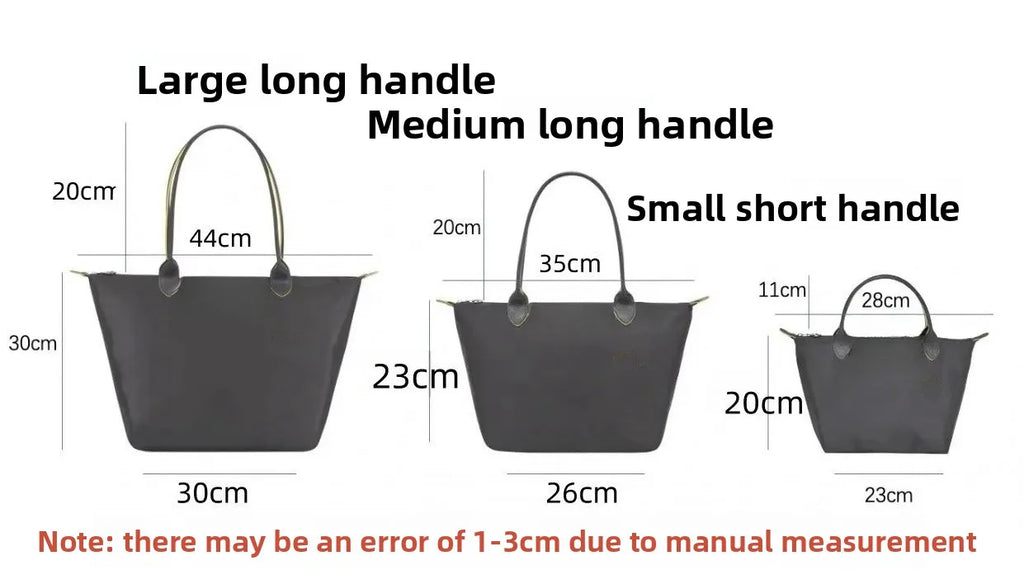 Large, Medium, Small Size French Large Capacity Folding Tote Bag, Fashionable Handheld Commuting Travel Waterproof Nylon Bag