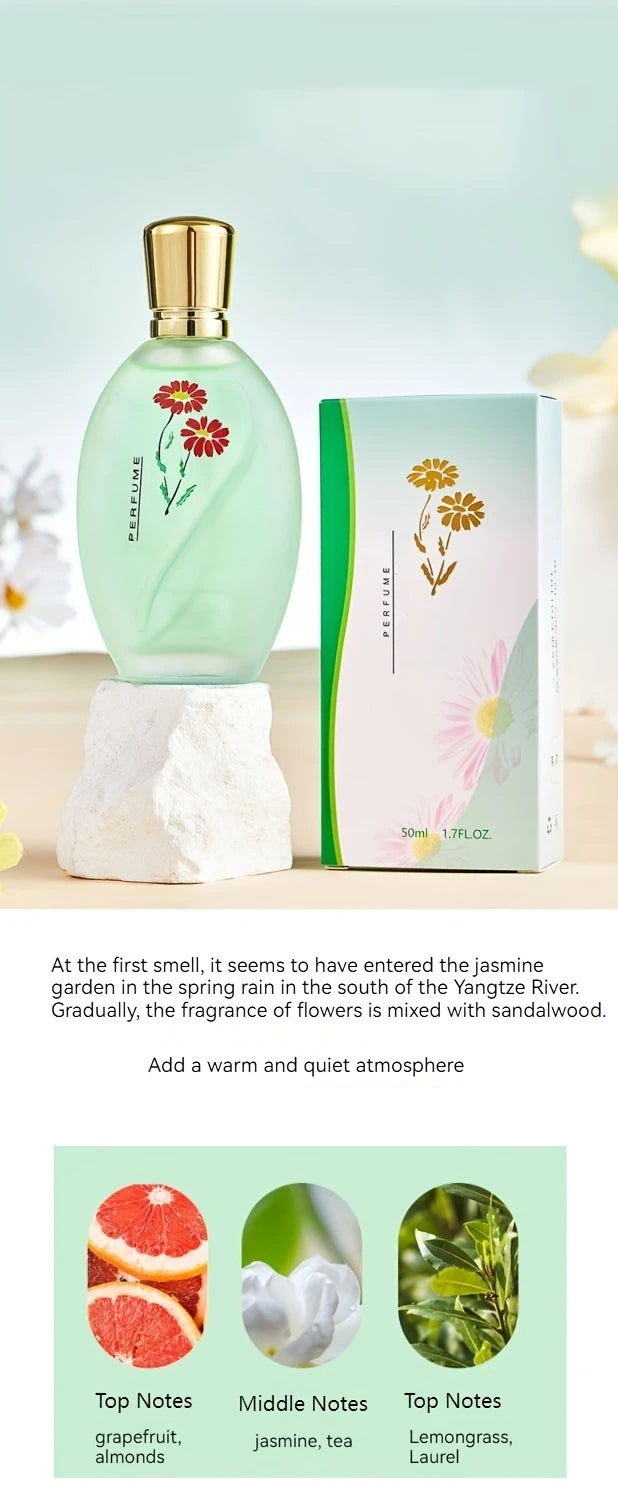 50ml Perfume With Long-lasting Fragrance Fresh And Light Rose And Jasmine Scent Holiday And Birthday Gift For Men And Women