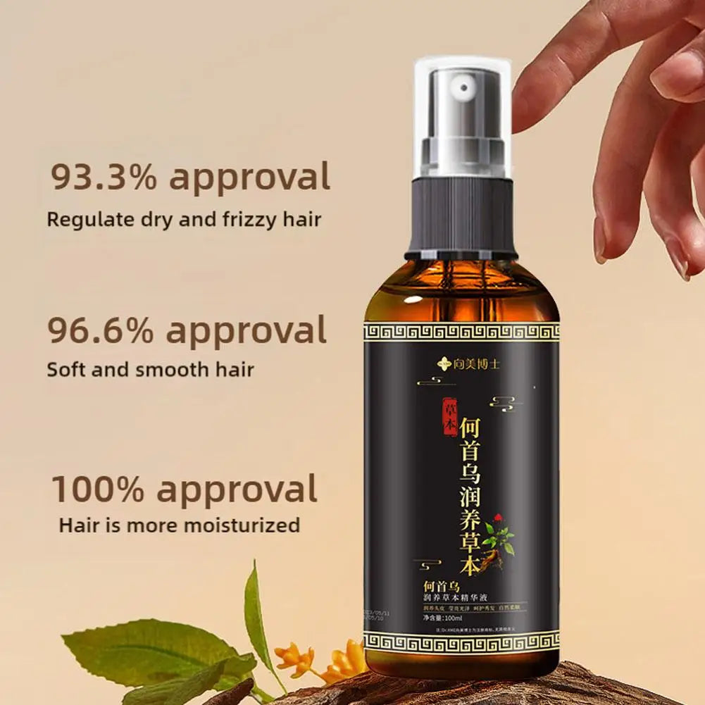 Hair Loss Solution Hair Growth Serum Spray For Men And Women,Hair Serum Polygonum Multiflori Radix, Ginger,Hair Care Essence Oil