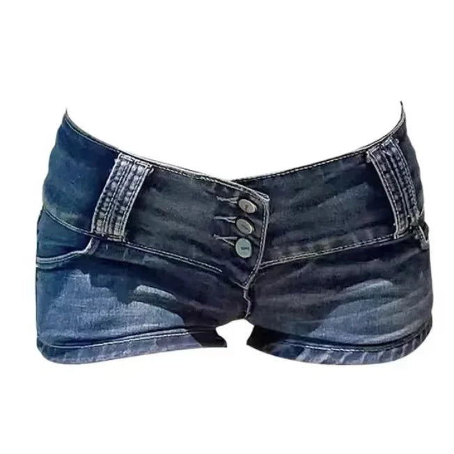 Vintage Streetwear Style Washed Retro Leopard Print Shorts 2025 Sumemr New Denim Shorts Women Y2k Sexy Slim Fit Bodycon Jean