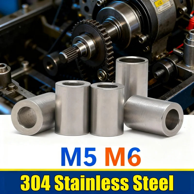 M5 M6 304 Stainless Steel Bushing Washer Gasket Unthreaded Round Hollow Standoff Spacer Sleeve OD 4-10mm for DIY Rc Model Part