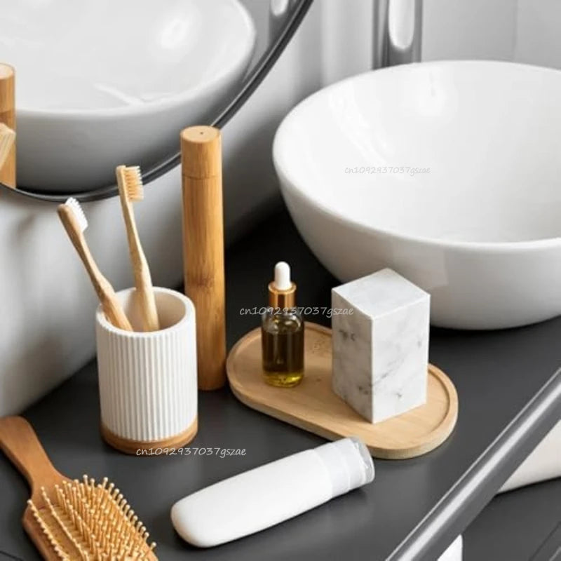 Flower Pot Trays Dish for Plant Vase Bamboo Tray Wooden Bottle Tray Bathroom Shampoo Shower Gel Organizer Jewelry Storage Tray
