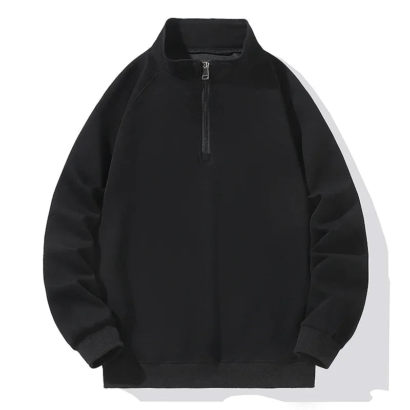 Big Size Clothing Store Sweatshirt Men Half Turtleneck Zip-up Long Sleeve Pullover Male Loose Fit Spring Autumn Large Plus 10XL