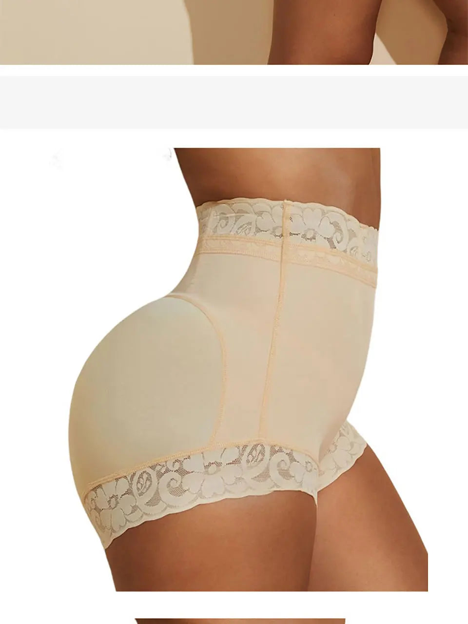 Compression Body Shapewear Panties for Women Mid-Waist Trainer Booty Enhancer Underwear Anti-Slip Lace Butt Lifter Underwear