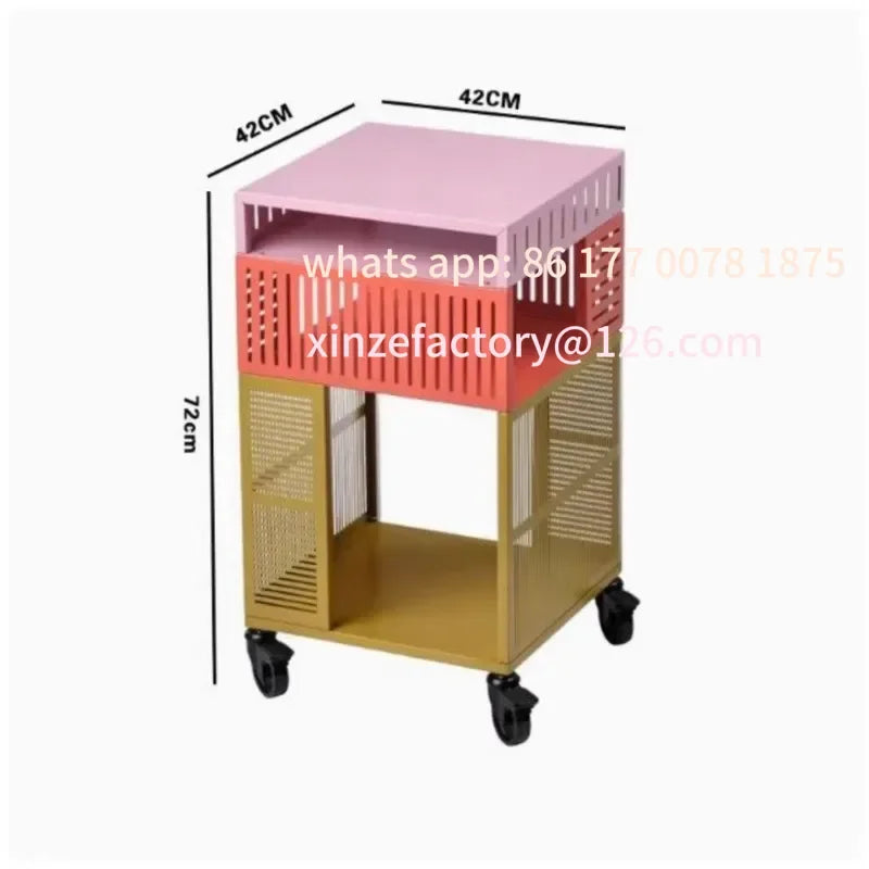 Customizable Metal Storage Cabinet with Wheels, Suitable for Bedroom, Living Room, Office, Modern Design Storage