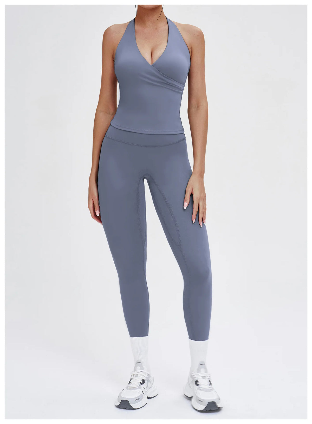 Women's High Waist Yoga Leggings Workout Pants Nylon Spandex Solid Gym Fitness Activewear
