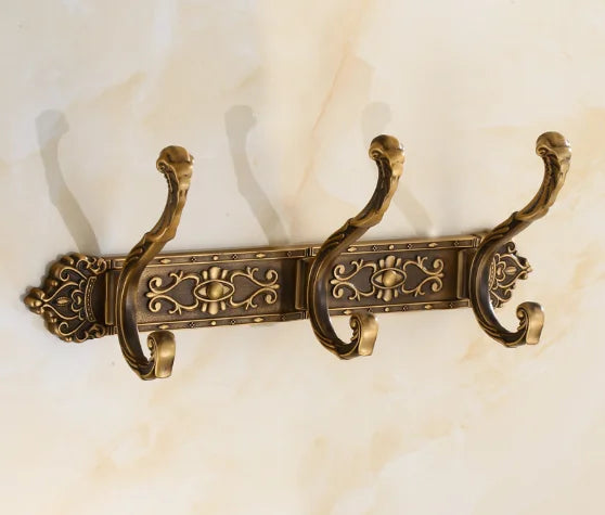 Antique Carved Towel Hanger Clothes Hat Hook Row Vintage Robe Hook Bathroom Robe Hook Bath Hardware Set Kitchen Hanger
