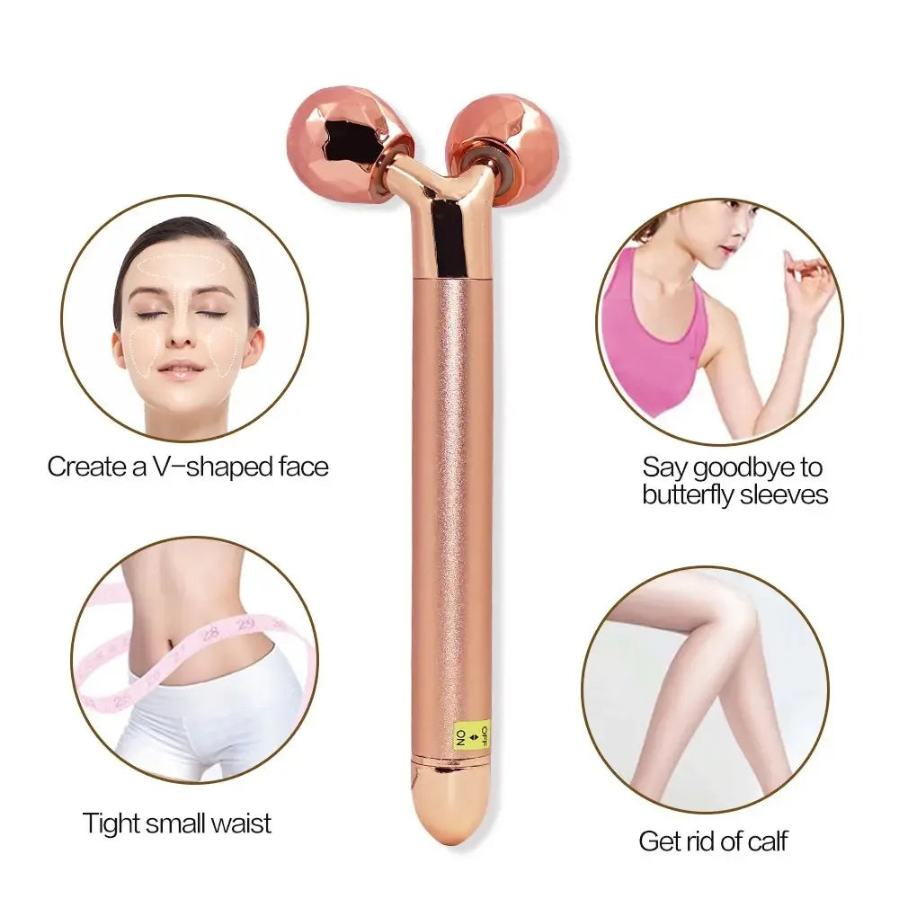 Electric Roller Beauty Bar Vibrating Facial Roller Massager Face Lifting Anti-Wrinkle Skin Care Roller/ Face Slimming Tool