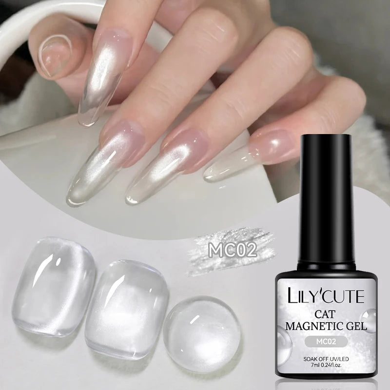 LILYCUTE 7ml Gold Coffee Cat Magnetic Gel Nail Polish Autumn Winter Nails Ultra Shine Moonlight Semi Permanent UV Gel Soak Off