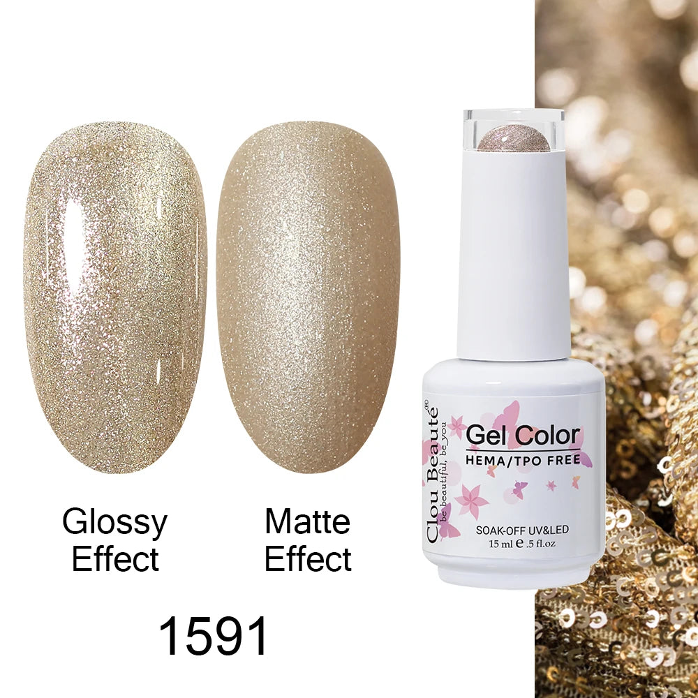 Clou Beaute HEMA TPO FREE Caramel Brown Wine Red Coffee Gel Nail Polish High Pigment Autumn Nail Art Full Coverage UV Varnish