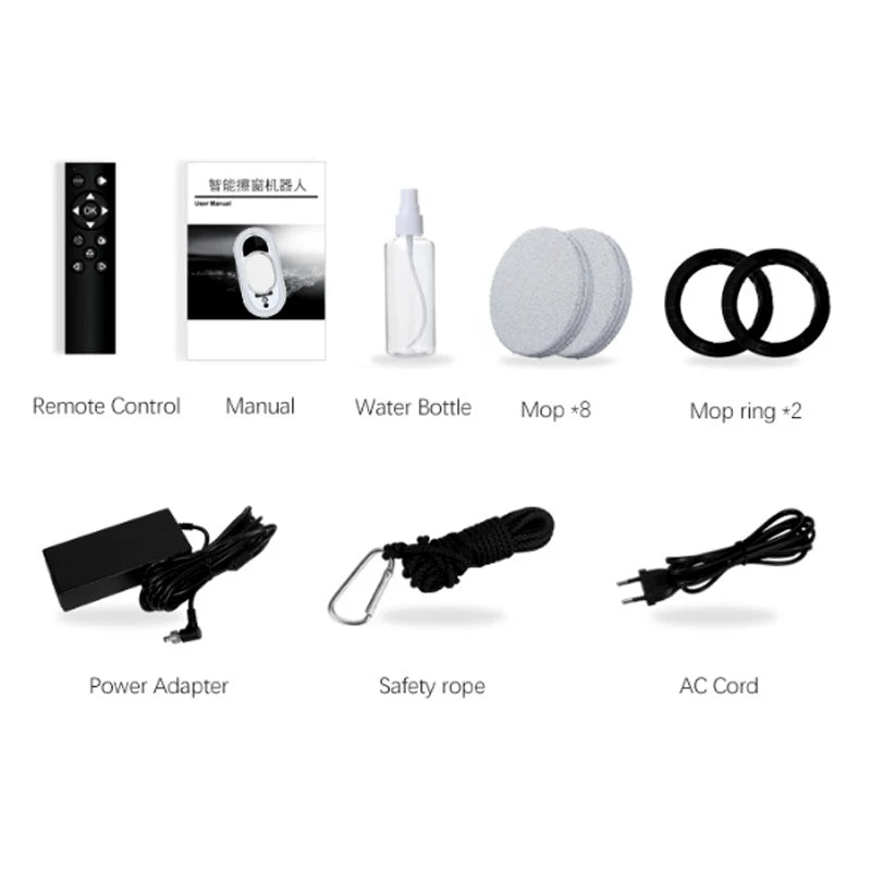 Window Cleaning Robot White Home Automatic No Spray and Water Spray Intelligent Wipe High-rise Large Area Window Clean