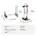 SucceBuy 400 lbs Folding Hand Truck Lightweight Dolly with Wheels Foldable Luggage Utility Cart for Warehouse Transport Moving