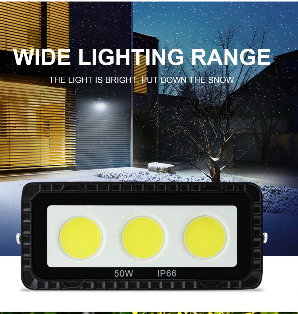 LED Flood Light 100W 200W IP66 Waterproof Outdoor Lighting Garden Street Lighting COB Floodlight Spotlight Wall LED Floodlight