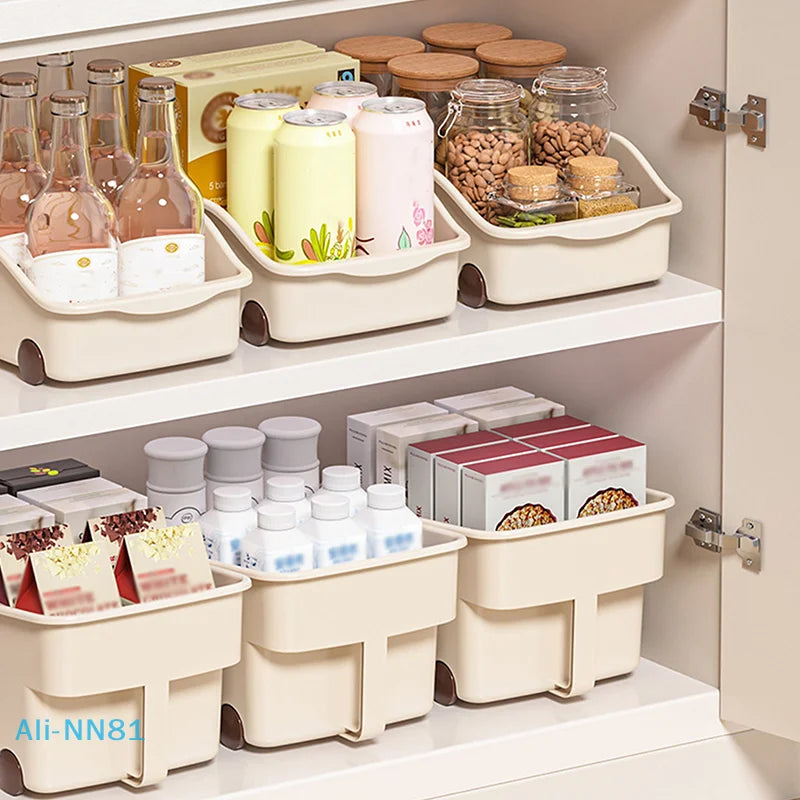 【N】Kitchen Sundries Storage Case With Wheels Seasoning Bottle Jar Storage Container Kitchen Closet Organizer