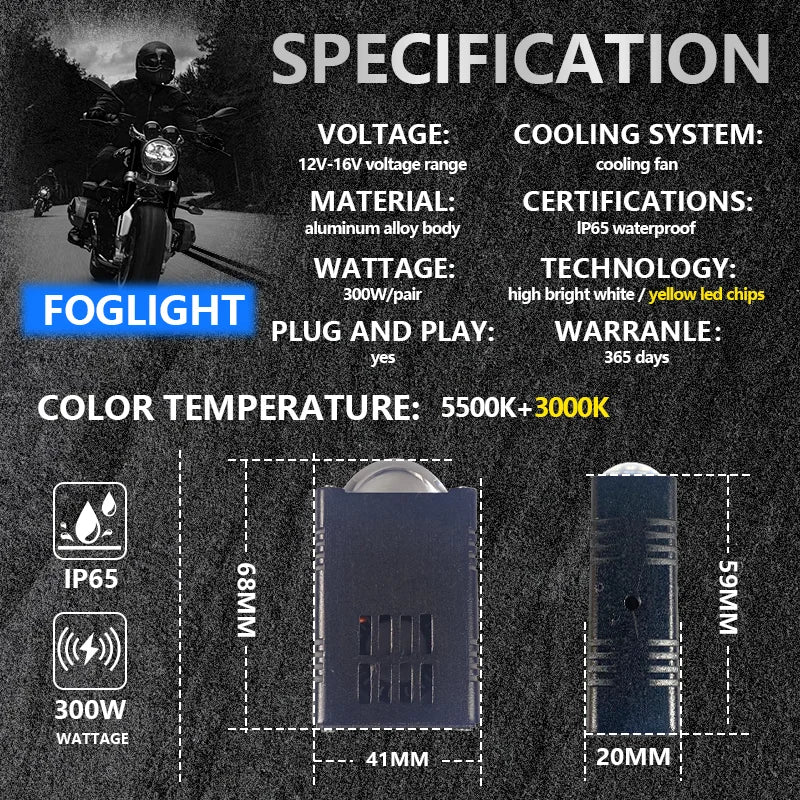 Led Headlight Bumper Fog Lamps Projector Lens Work Light Mini Driving Light Auxiliary Lights For Car Motorcycle Bar Spotlights
