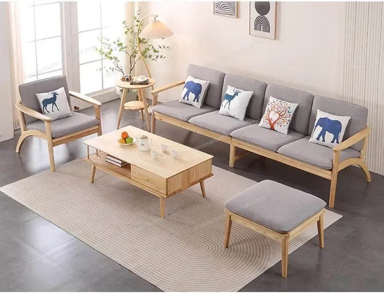 Relaxing Living Room Sofas Lounge Comfortable Wood Floor Modern Lazy Sofa Nordic Balcony European Divani Da Soggiorno Furniture