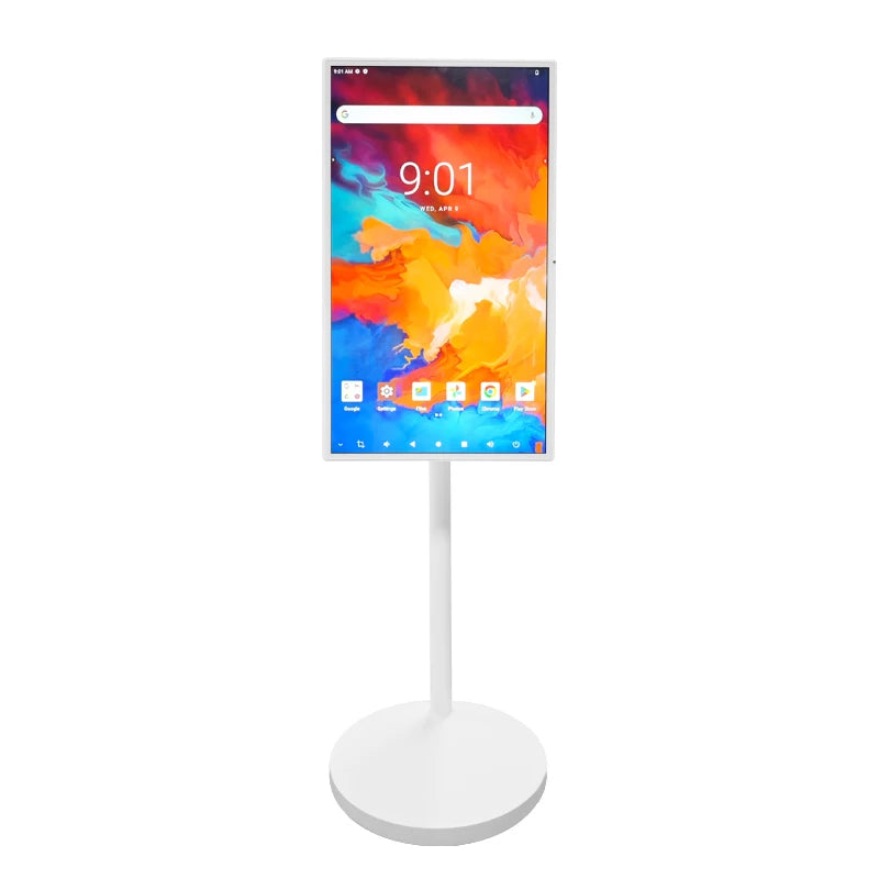 32 Inch Live Streaming Broadcast Equipment Projector Mobile Phone Touch Screen Display Rollable Floor Standing Smart TV