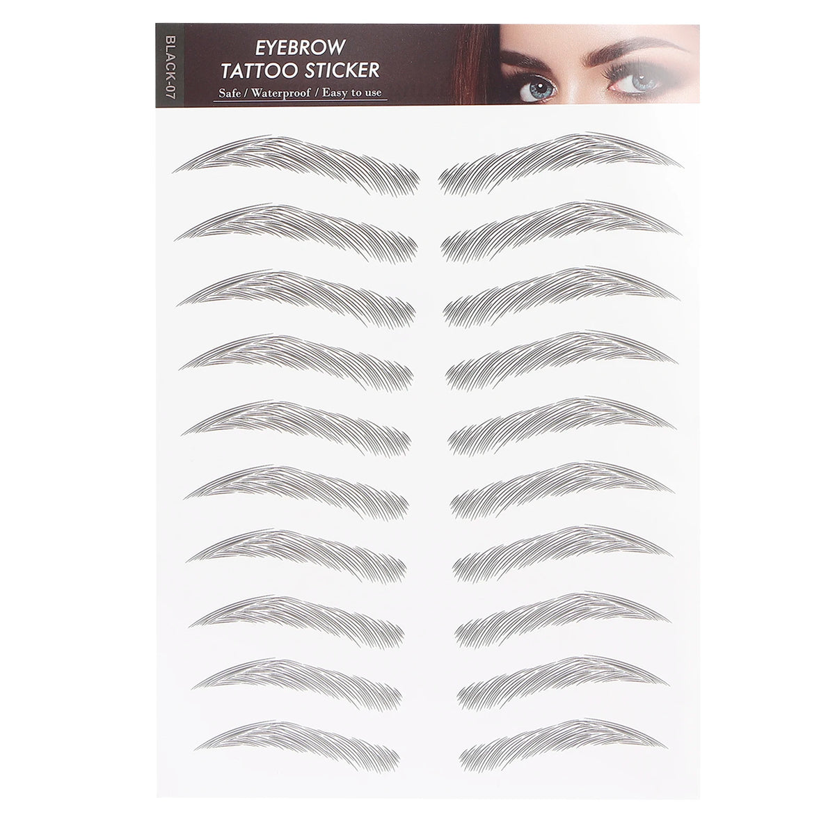 Long Lasting Eyebrow Transfers Sticker Household Portable Waterproof Safe Women Black Eyebrow Tattoo Sticker Makeup Tools