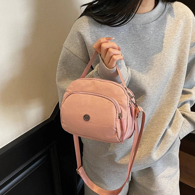 Women's Fashion Canvas Crossbody Bags Multi Pocket Small Shoulder Bag Casual Boho Handbag Lightweight Travel Purse for Daily Use