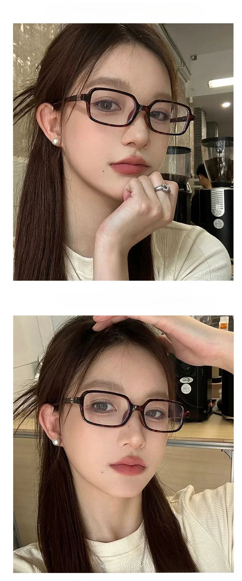 Black Square Small Frame Myopia Glasses Anti Radiation and Anti Blue Light Ultra Light Myopia Glasses Prescription 0 To -4.0