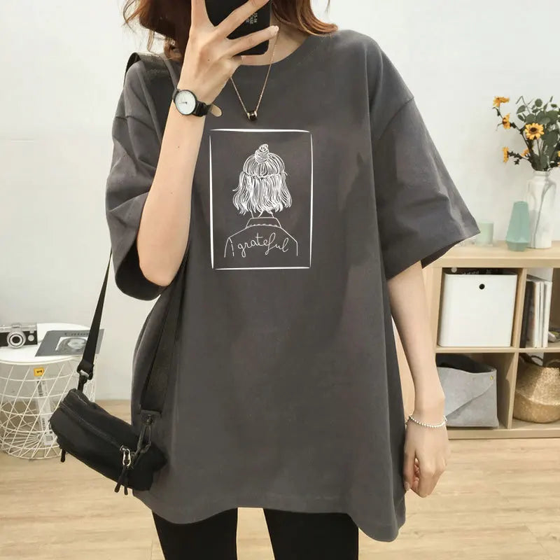 Women's Maternity Postpartum Wear Feeding Clothes Short Sleeved Pregnant Woman Loose Top Maternity Clothes Nursing T-Shirt